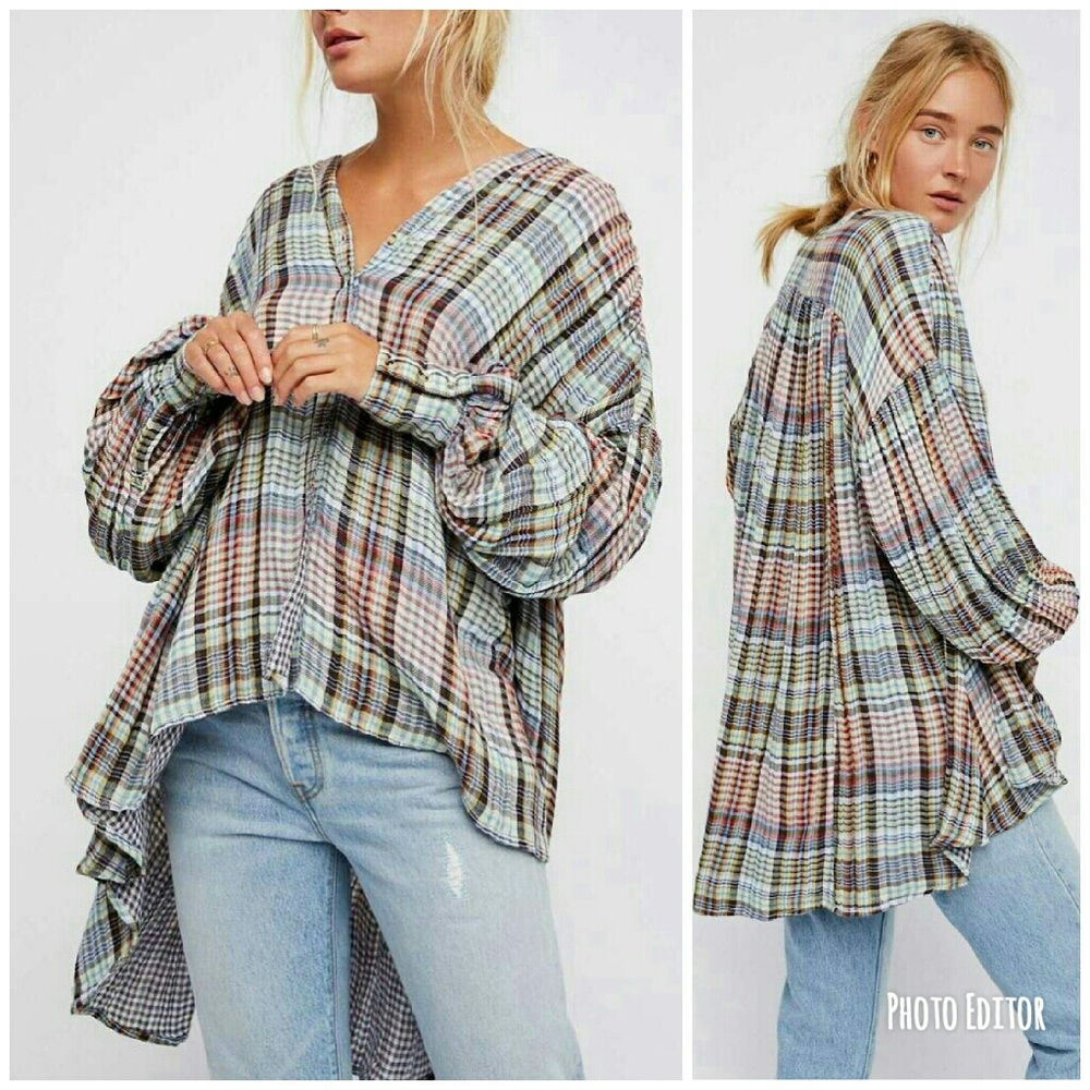 Free People Come Over Button Down Long Sleeve Top